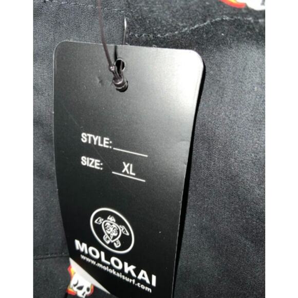 Molokai Surf Co. Shirt Mens XL Short Sleeve Flaming Skull Print Pocket Top NEW - Picture 11 of 11